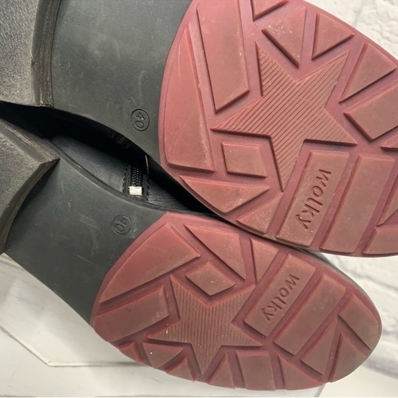 Wokly Belmont Black Leather Lace Up Tough Boots - Picture 14 of 16